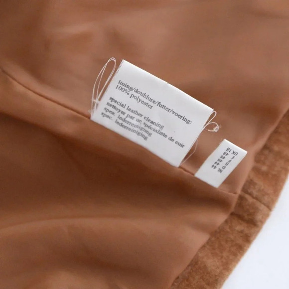 Vintage 100% Leather Suede Brown Button Up Light Jacket Blazer 18 UK - Picture 12 of 12